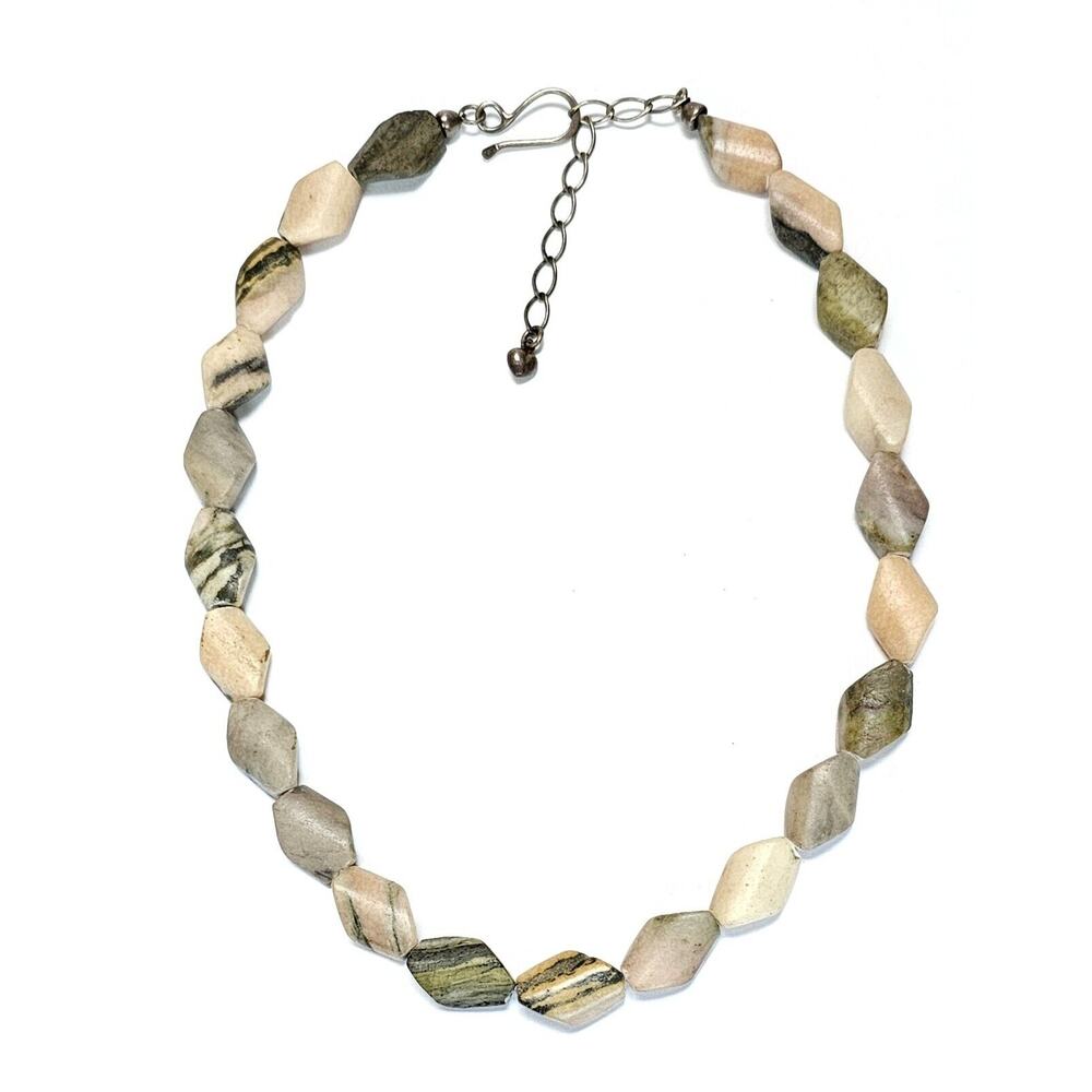 Jay King Desert Rose Jasper Necklace Vintage Sterling DTR Necklace